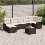 vidaXL Ensemble de canapé de jardin de 7 pièces avec coussins gris en poly rotin
