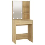 vidaXL Ensemble de coiffeuse avec LED Chêne Sonoma Bois d'ingénierie