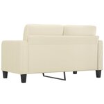 vidaXL Canapé à 2 places Crème 140 cm Similicuir