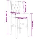 vidaXL Chaises de bar lot de 2 bois massif d'hévéa et tissu