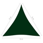 vidaXL Voile de parasol Tissu Oxford triangulaire 6x6x6 m Vert foncé