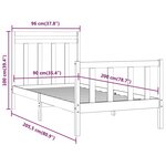 vidaXL Cadre de lit Bois de pin solide 90x200 cm