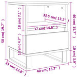 vidaXL Tables de chevet 2 Pièces noir 40x35x50 cm bois d’ingénierie