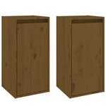 vidaXL Armoires murales 2Pièces Marron miel 30x30x60cm Bois de pin massif