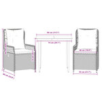 vidaXL Ensemble à manger de jardin 3 Pièces coussins gris résine tressée