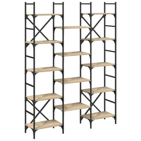 vidaXL Bibliothèque chêne sonoma 127 5x28 5x172 5 cm bois d'ingénierie
