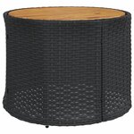vidaXL Salon de jardin 3 Pièces demi-rond noir résine tressée