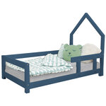 Lit cabane enfant POPPI 90 x 200 bleu marine 1
