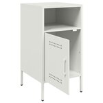 vidaXL Tables de chevet 2 Pièces blanc 36x39x68 cm acier laminé à froid