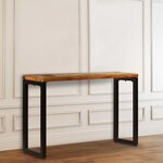 vidaXL Table console 120x35x76 cm Bois de récupération solide et acier