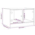vidaXL Table basse avec portes en verre chêne fumé 68x50x42 cm