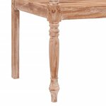 vidaXL Banc Batavia 120 cm Huilé en blanc Bois de teck solide