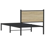 vidaXL Cadre de lit en métal sans matelas chêne sonoma 90x200 cm