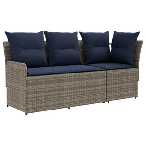 vidaXL 2 pc Sofa de jardin avec accoudoirs et sofa d'angle Rotin PE