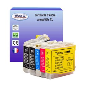 T3AZUR- Lot de 5 Cartouches compatibles avec Brother LC1000 XL pour Brother DCP330C DCP350C DCP353C DCP357C DCP540CN