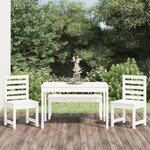 vidaXL Ensemble à manger de jardin 4 Pièces blanc bois massif de pin