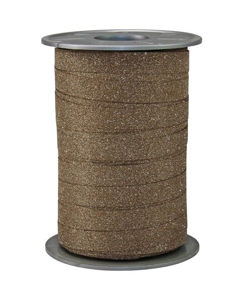 Bolduc poly glitter 100-m-bobine 10 mm brun