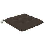 vidaXL Chaises de jardin avec coussins taupe lot de 6 Bois teck massif