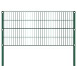 vidaXL Panneau de clôture avec poteaux Fer 11 9 x 0 8 m Vert