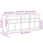 vidaXL Buffet avec lumières LED chêne marron 162x37x67 cm