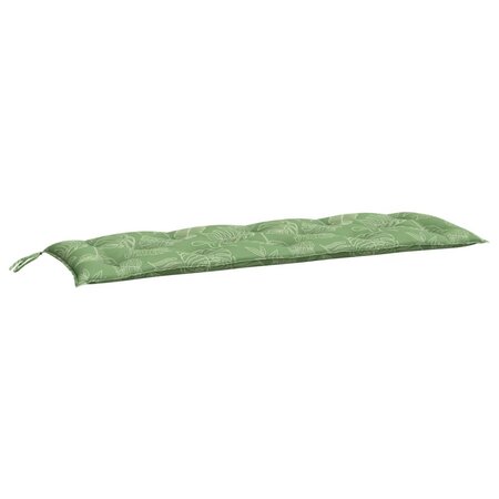 vidaXL Coussin de banc de jardin motif de feuilles 150x50x7 cm