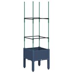 vidaXL Jardinière avec treillis bleu gris 40x40x142 5 cm PP