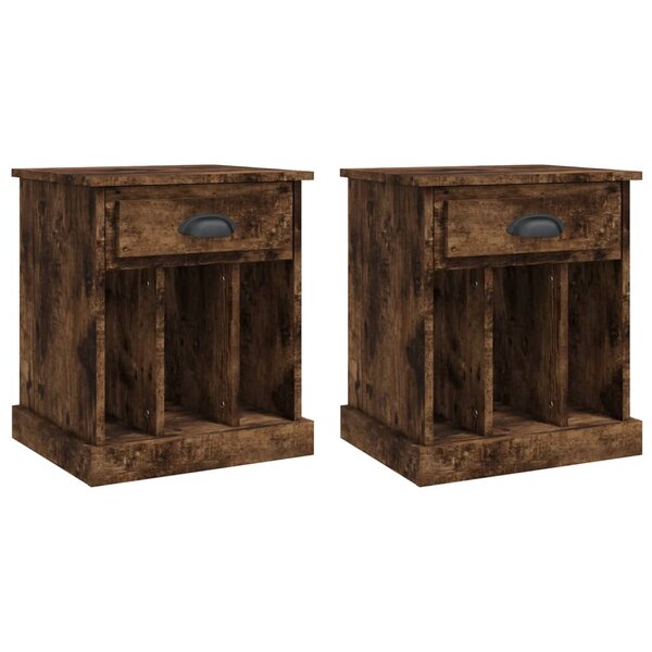 vidaXL Tables de chevet 2 Pièces chêne fumé 43x36x50 cm