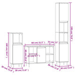 vidaXL Ensemble de meubles de salle de bain 3 Pièces Sonoma gris