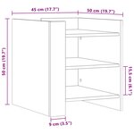 vidaXL Table de chevet chêne sonoma 45x50x50 cm bois d’ingénierie
