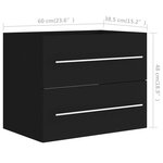 vidaXL Armoire d'évier avec lavabo intégré Noir Aggloméré