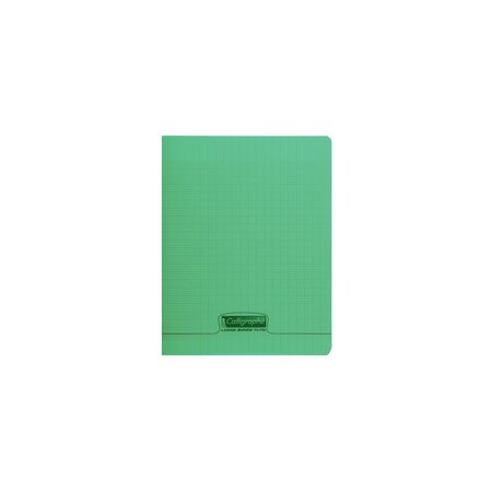Cahier 60 pages seyès 90 g  couverture polypropylène vert  format 17 x 22 cm  CALLIGRAPHE