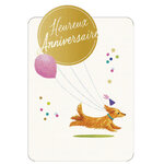 Carte de Vœux Thème Anniversaire Party Time - Plusieurs Styles - Heureux Anniversaire - Blanc - Draeger