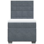 vidaXL Sommier à lattes de lit avec matelas Gris foncé 100x200 cm