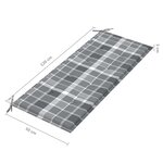 vidaXL Banc Batavia avec coussin à carreaux gris 120 cm Bois de teck