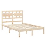 vidaXL Cadre de lit bois massif 150x200 cm très grand