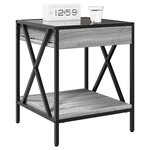 vidaXL Table de chevet avec LED infini sonoma gris 40x40x49 cm
