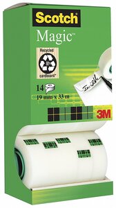 Tour distributrice de14 rouleaux adhésifs invisibles Magic 810 - 19 mm x 33 m SCOTCH