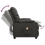vidaXL Fauteuil de massage Gris foncé Tissu