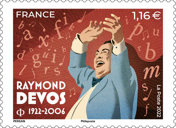Timbre - Raymond Devos (1922-2006) - Lettre verte