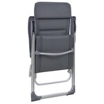 vidaXL Chaise de camping 2 Pièces Gris 58x69x111 cm Aluminium