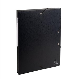 Boite de classement Exabox Dos 25mm Carte lustrée - A4 - Noir x 8 EXACOMPTA