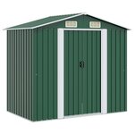 vidaXL Abri de stockage pour jardin Métal Vert 204 x 132 x 186 cm