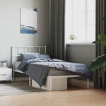 vidaXL Cadre de lit métal avec tête de lit blanc 90x200 cm