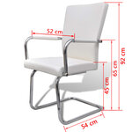 vidaXL Chaises à manger cantilever lot de 2 blanc similicuir