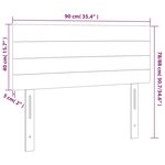 vidaXL Tête de lit à LED Gris foncé 90x5x78/88 cm Velours