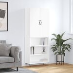 vidaXL Buffet haut Blanc 69 5x34x180 cm Bois d'ingénierie