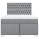 vidaXL Sommier à lattes de lit avec matelas Gris clair 160x200cm Tissu