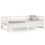 vidaXL Lit coulissant Blanc Bois de pin solide 2x(90x190) cm