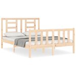 vidaXL Cadre de lit avec tête de lit 140x190 cm bois massif