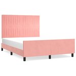 vidaXL Cadre de lit avec tête de lit Rose 140x190 cm Velours